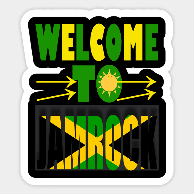 Welcome to Jamrock, Jamaica Flag Sticker by alzo